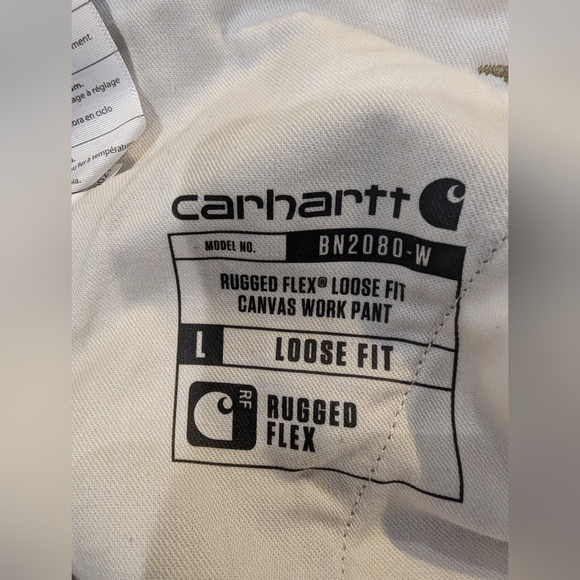 Carhartt Women's Rugged Flex Loose Fit Canvas Work Pant, Khaki, 10 Tall - Picture 6 of 14